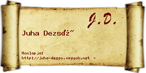 Juha Dezső névjegykártya